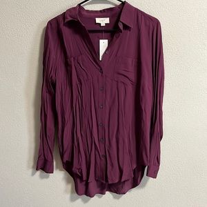 Button down tunic top